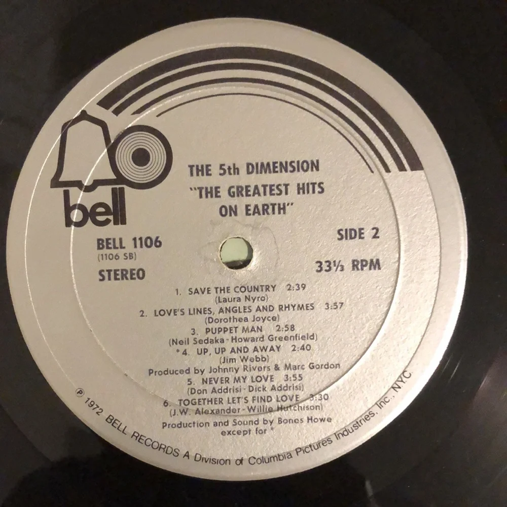 The 5th Dimension Greatest Hits On Earth Vinyl Lp '72 - Picture 4 of 7